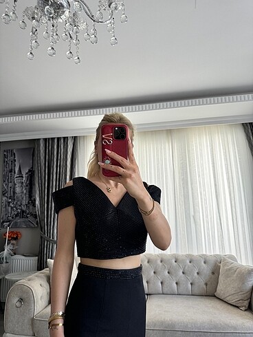 38 Beden Siyah balık model abiye elbise