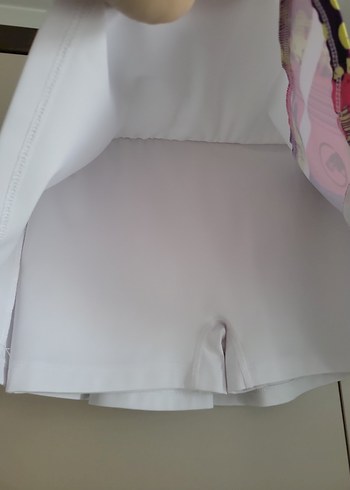 Beyaz Baskılı Mini Spor Etek - Görsel 4