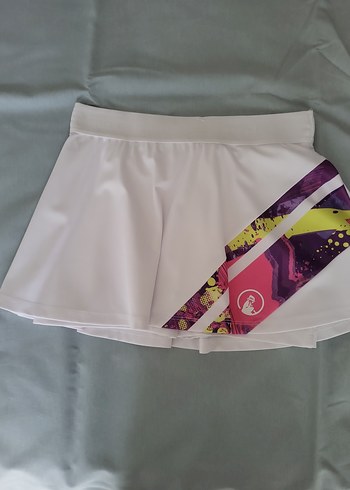 Beyaz Baskılı Mini Spor Etek - Görsel 8