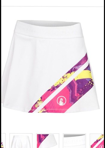 Beyaz Baskılı Mini Spor Etek - Görsel 3