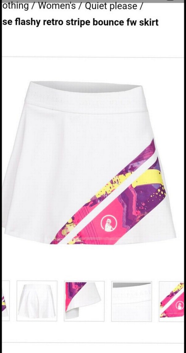 Beyaz Baskılı Mini Spor Etek - Görsel 3