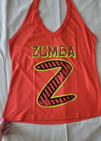 turuncu V Yaka Zumba Baskılı Atlet - Görsel 2