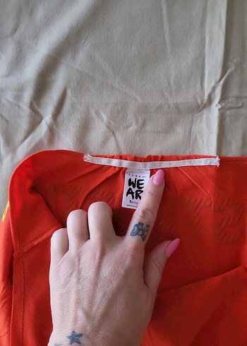 turuncu V Yaka Zumba Baskılı Atlet - Görsel 6