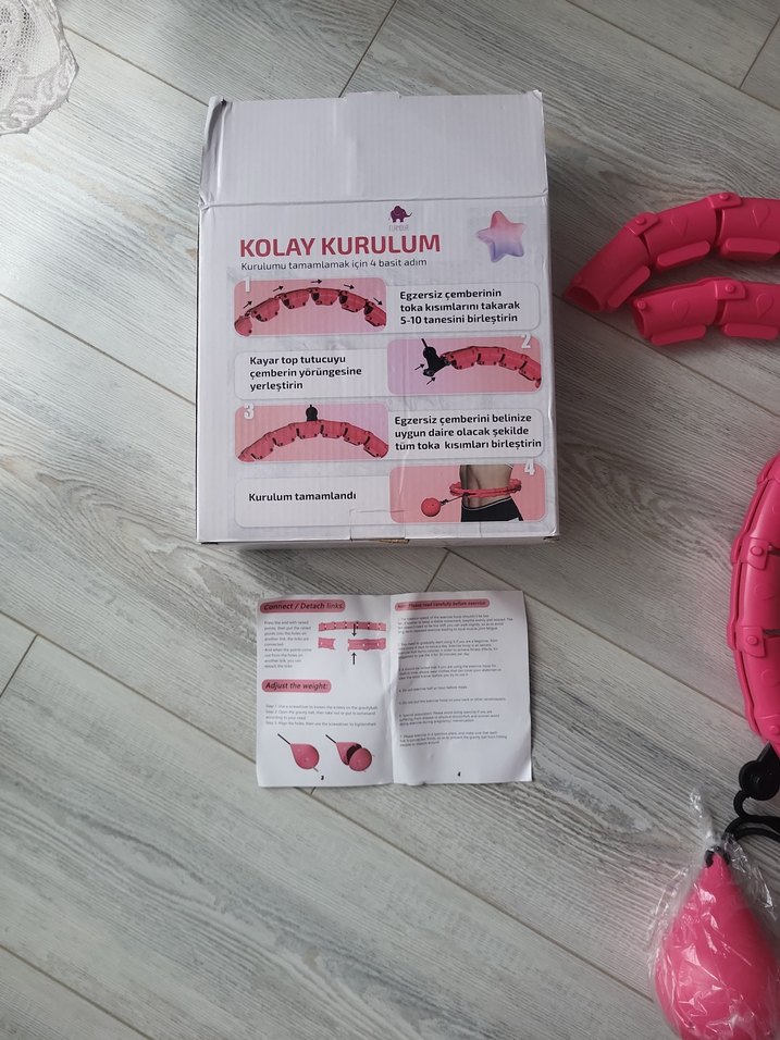 Hula hoop Pembe Sonsuzluk Pilates Bandı - Görsel 5