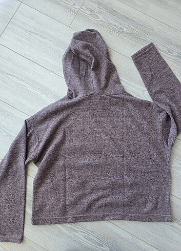 l Beden mor Renk Kapşonlu sweatshirt 