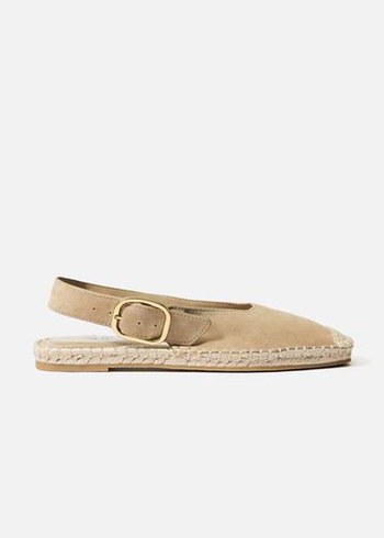 Bej Süet Dolgu Topuklu Kadın Espadril - Görsel 3