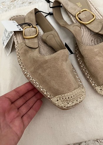 Bej Süet Dolgu Topuklu Kadın Espadril - Görsel 2