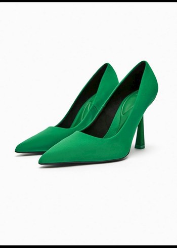 Yeşil Parlak Tokalı Stiletto - Görsel 3