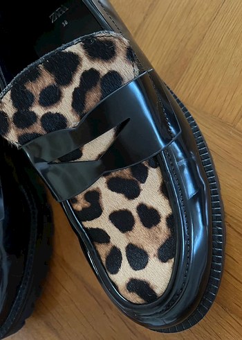 Kahverengi Leopar Desenli Tüylü Platform Topuklu Loafer - Görsel 2