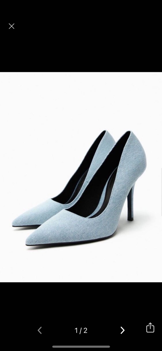 Gri Denim Stiletto Topuklu Kadın Ayakkabı - Görsel 2