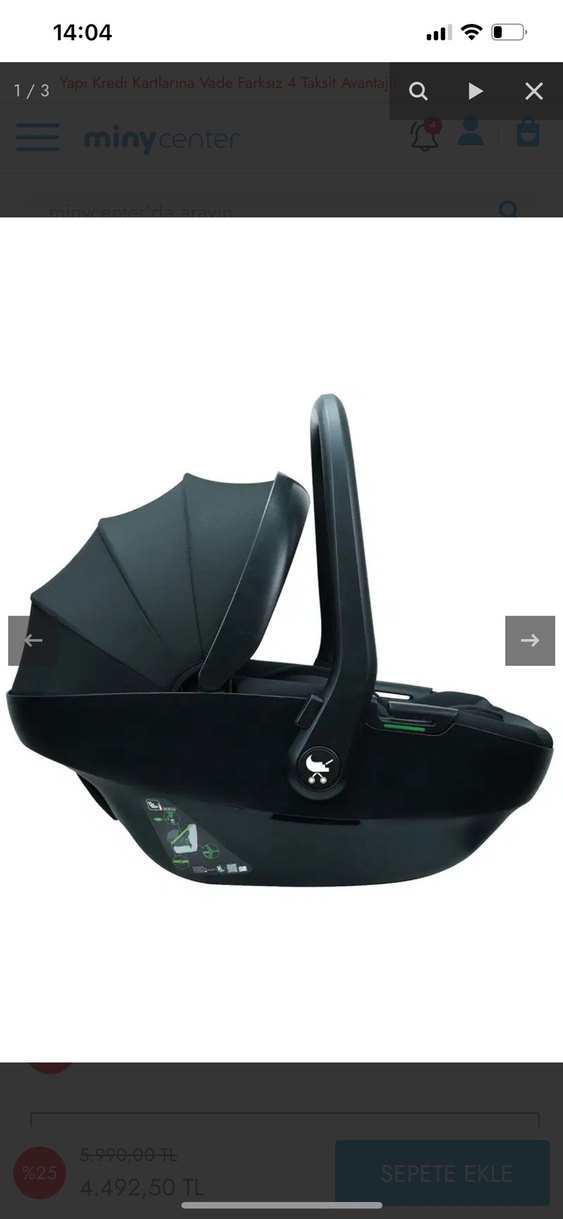 Siyah Bebek Oto Koltuğu I-Size - Görsel 3