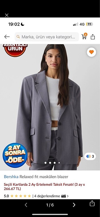 bershka gri blazer ceket
