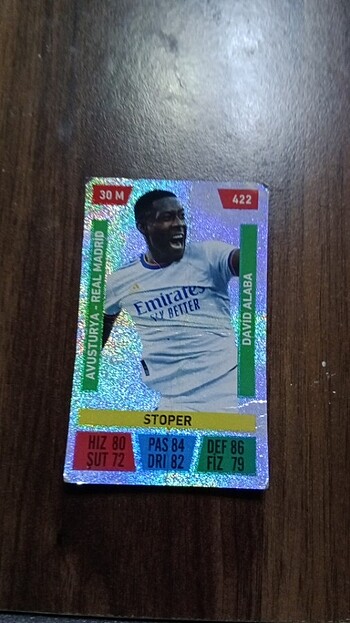  Beden Hologramlı futbolcu kartı