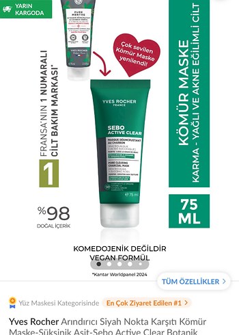 Yves Rocher Kömür Maskesi