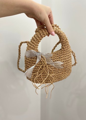 Mango Hasır micro bag çanta
