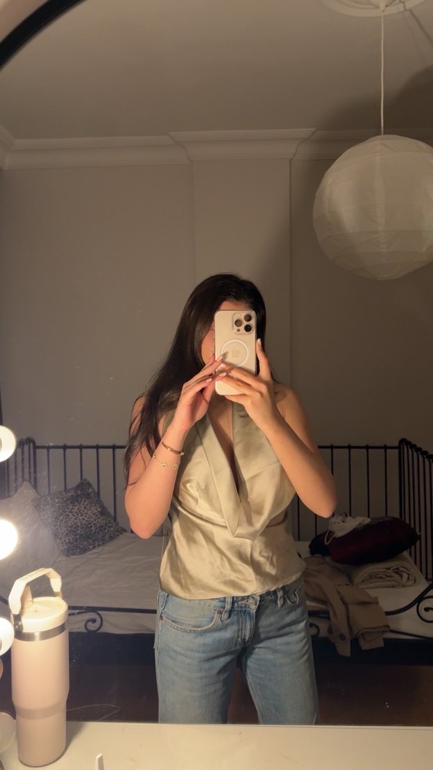 Zara saten bluz - Görsel 5