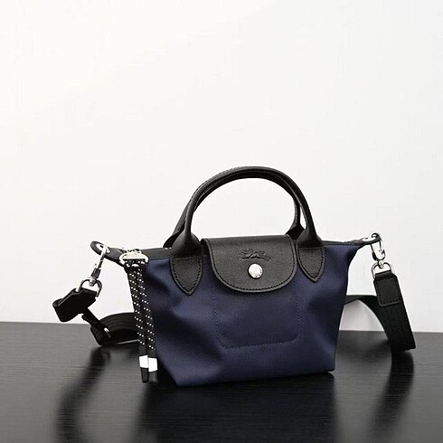 Longchamp Le Pliage xs Navy Blue ve hasır