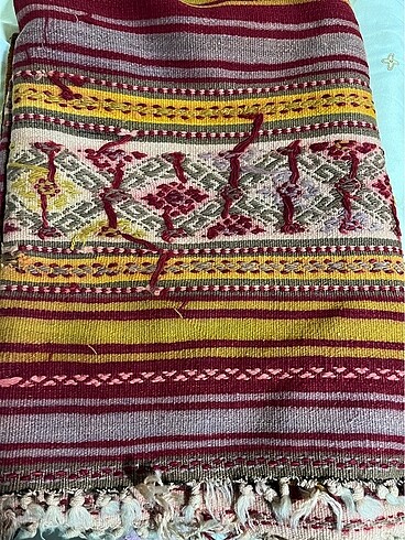  Beden bordo Renk El dokuması yün kilim