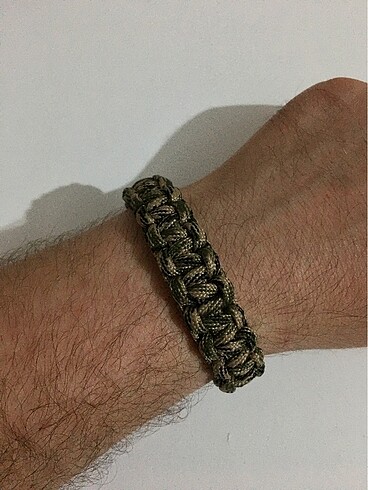 Beden yeşil Renk Paracord BİLEKLİK paraşüt ipinden orjinal el yapım