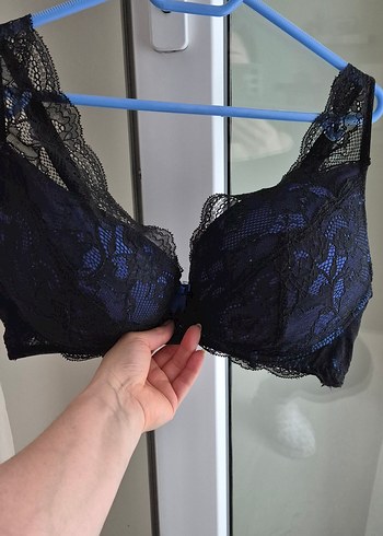 Koyu Mavi Dantel Desenli  Sütyen - Görsel 3