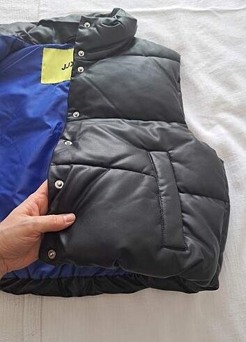 jjxx suni deri kısa yelek - Görsel 3