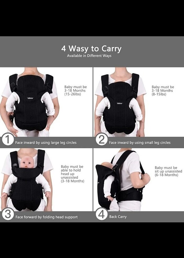 bebemaur anakucağı/bebek taşıyıcı - Görsel 5