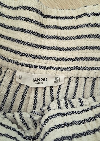 l Beden beyaz Renk Mango Çizgili pantolon üst takım