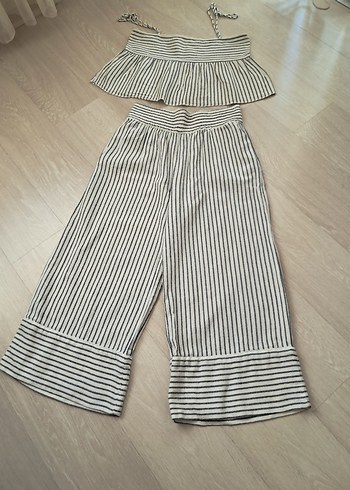 Mango Çizgili pantolon üst takım