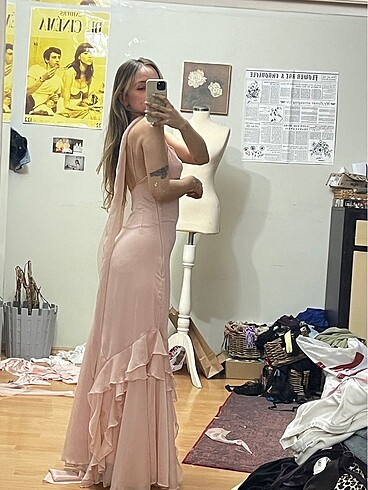 s Beden Tüllü uzun retro mezuniyet elbisesi