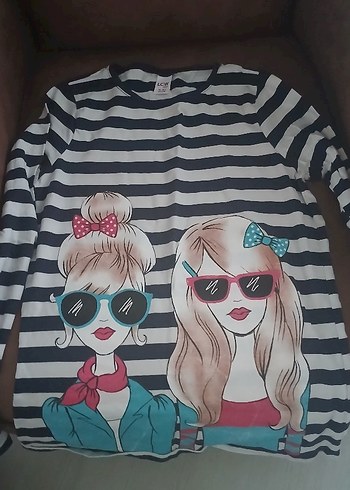 Kız Çocuk Baskılı Parlak Askılı Tişört - Görsel 2