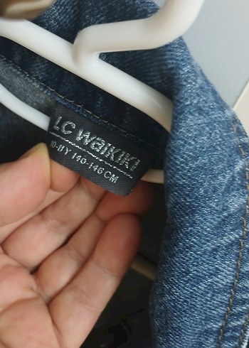 Düğmeli Mavi Kadın Kot Ceket 11 12 yaş - Görsel 2