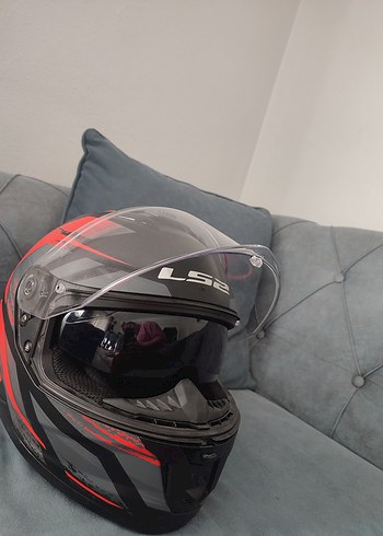 Kırmızı Baskılı LS2 Biker Kask - Görsel 4