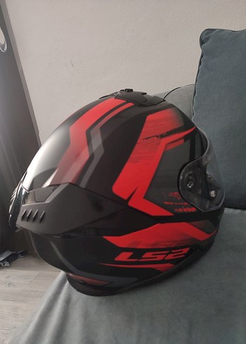Kırmızı Baskılı LS2 Biker Kask - Görsel 3
