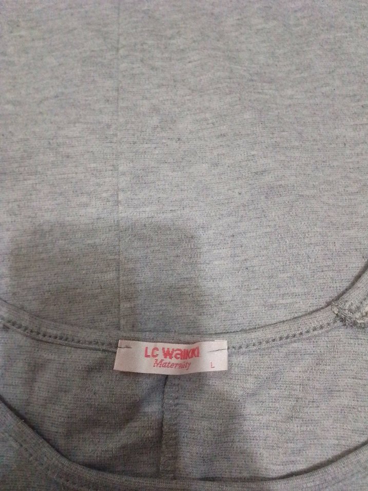 Gri Midi Hamile Elbisesi - Görsel 5