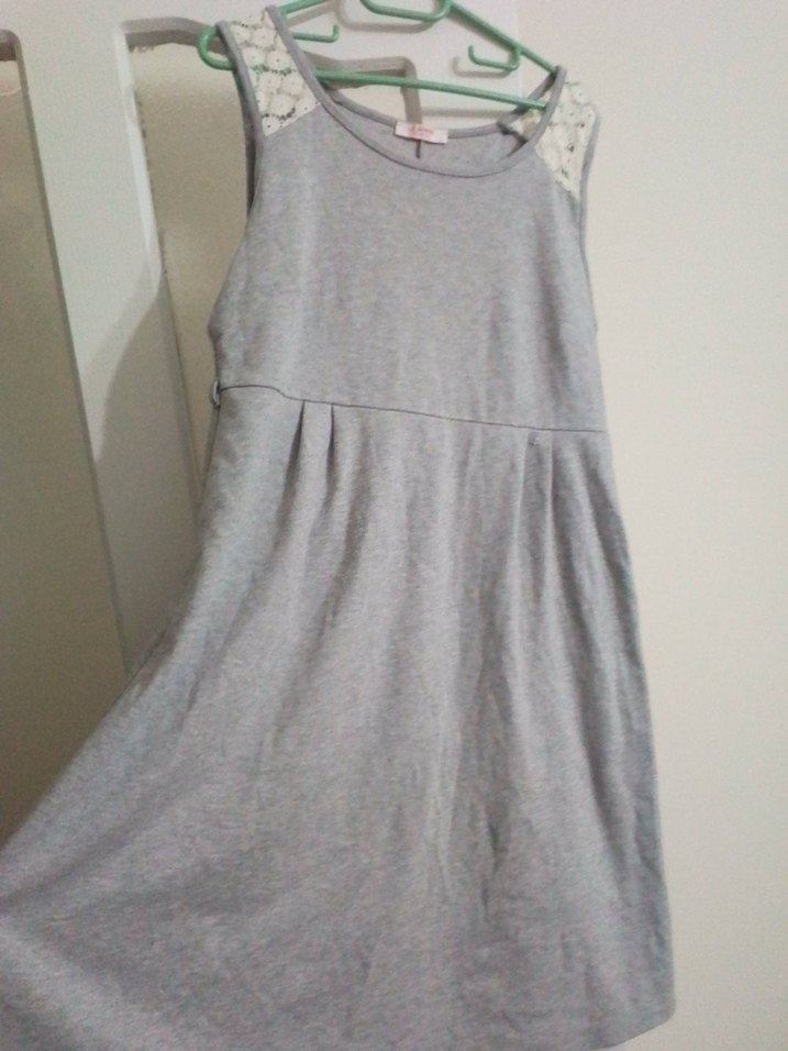 Gri Midi Hamile Elbisesi - Görsel 3