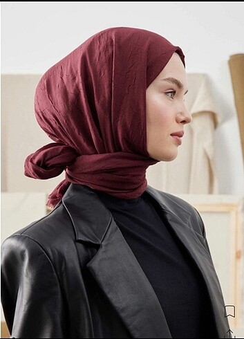 Diğer Fresh scarfs bambu şal siyah-koyu bordo