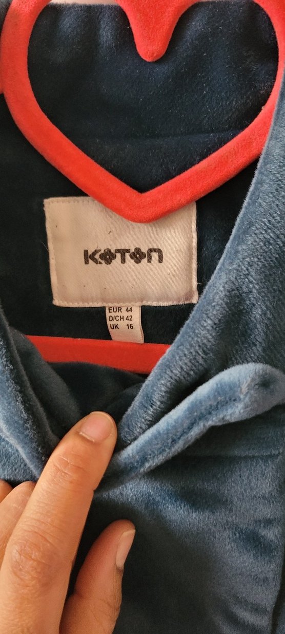 koton kadife  Midi Kadın Kaban - Görsel 4