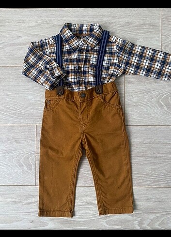 Carter's gömlek zıbın pantalon takımı 