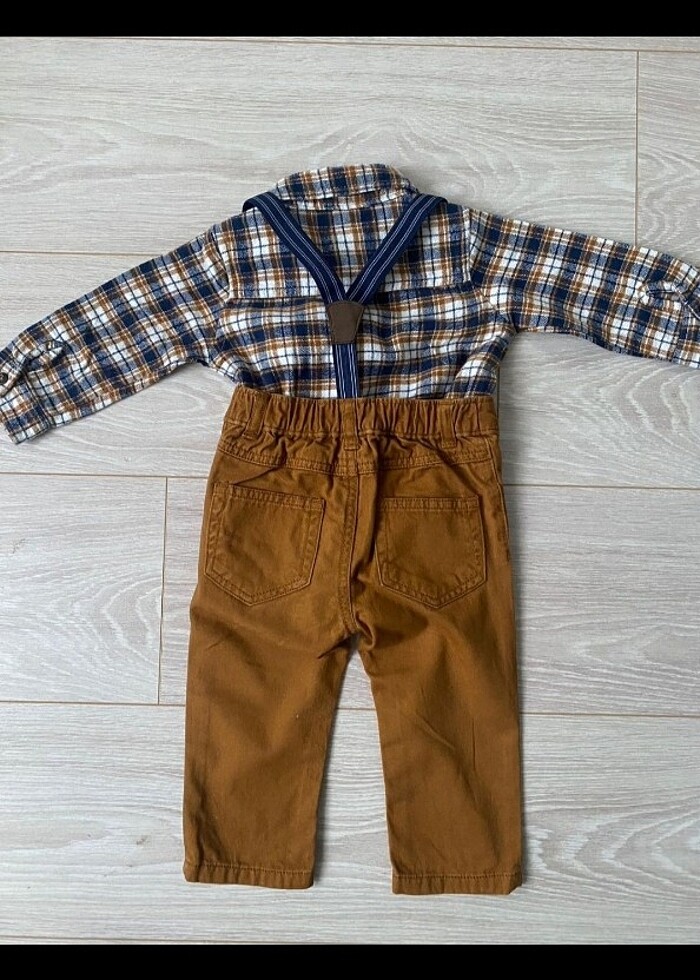 Carter's gömlek zıbın pantalon takımı  - Görsel 3