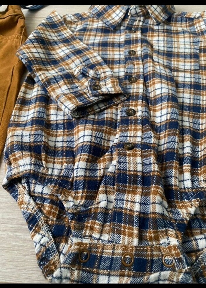 Carter's gömlek zıbın pantalon takımı  - Görsel 4