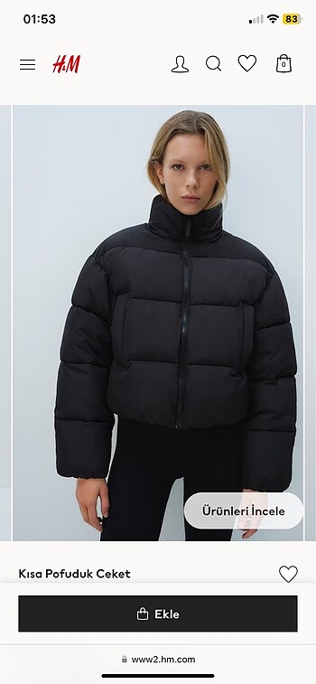 H&M şişme mont