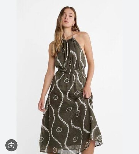 stradivarius midi elbise