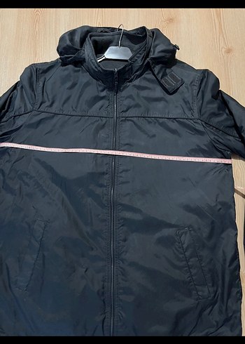 American vintage çift taraflıGri Kapüşonlu Erkek StreetWear Mont - Görsel 4