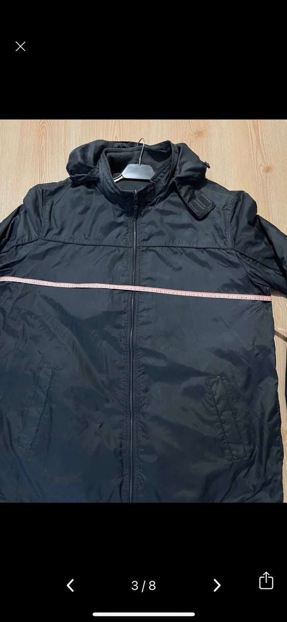 American vintage çift taraflıGri Kapüşonlu Erkek StreetWear Mont - Görsel 4