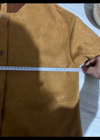 Vintage bohem y2k lolita Süet Kısa Kahverengi Kaban - Görsel 4