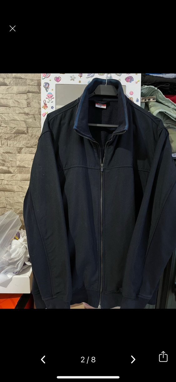 Vintage y2k Fermuarlı Erkek Yüksek Yakalı Ceket - Görsel 4