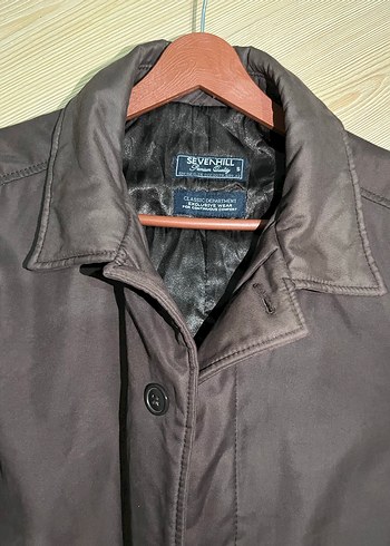 Vintage 00s y2k  Kahverengi Midi Erkek Klasik mont - Görsel 3