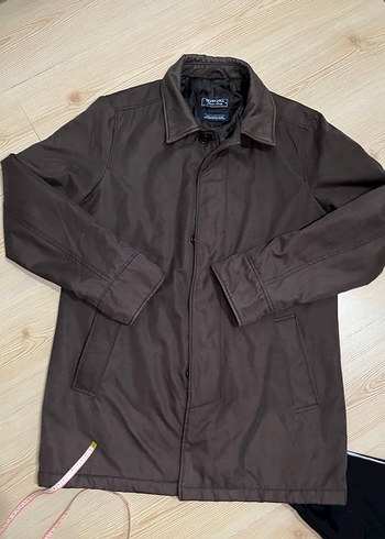 Vintage 00s y2k  Kahverengi Midi Erkek Klasik mont - Görsel 9