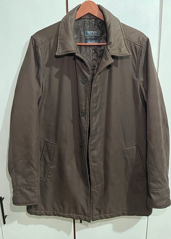 Vintage 00s y2k  Kahverengi Midi Erkek Klasik mont - Görsel 2