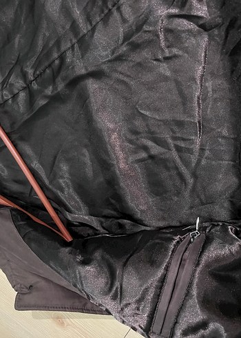 Vintage 00s y2k  Kahverengi Midi Erkek Klasik mont - Görsel 5